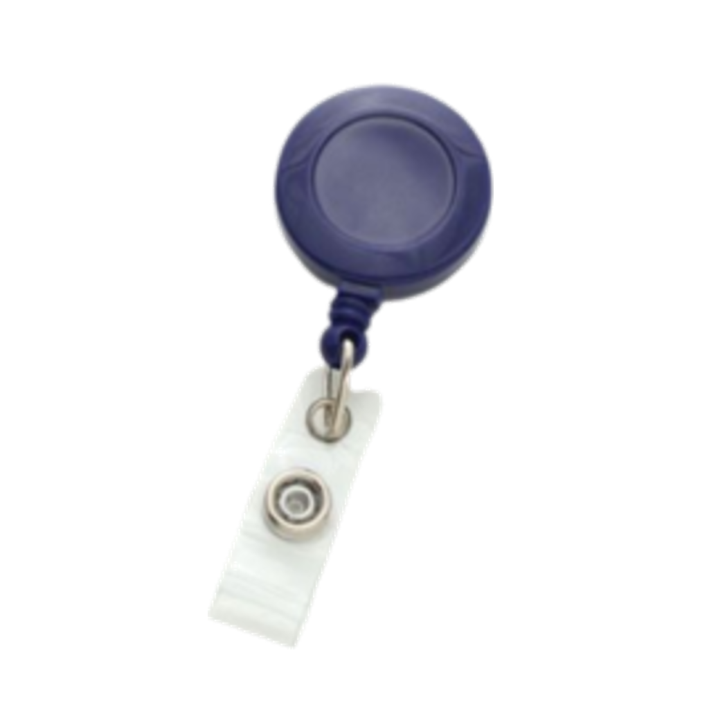 Royal Blue Round Badge Reel w/ Strap & Swivel Clip (100/Bag)