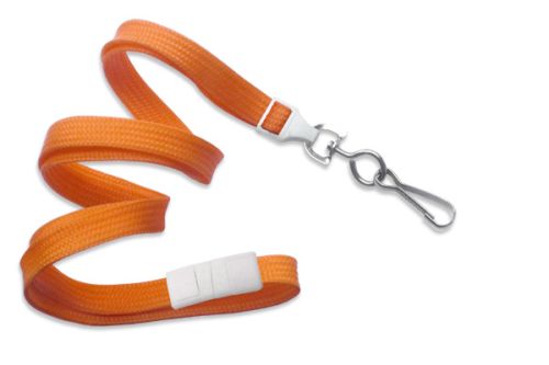 3/8" Flat Breakaway Lanyard w/ Swivel Hook, Orange