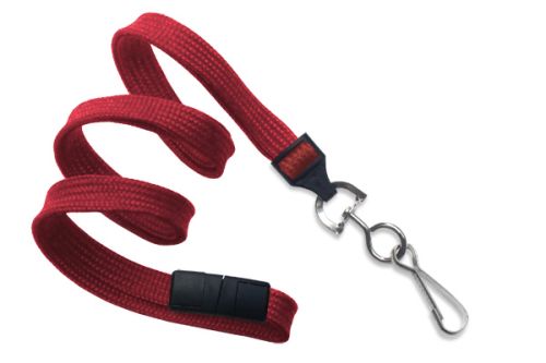 3/8" Flat Breakaway Lanyard w/ Swivel Hook, Red