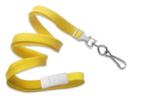 3/8" Flat Breakaway Lanyard w/ Swivel Hook, Yellow