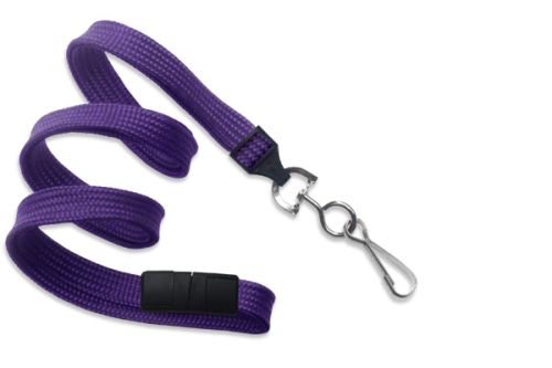 3/8" Flat Breakaway Lanyard w/ Swivel Hook, Purple