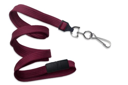 3/8" Flat Breakaway Lanyard w/ Swivel Hook, Maroon