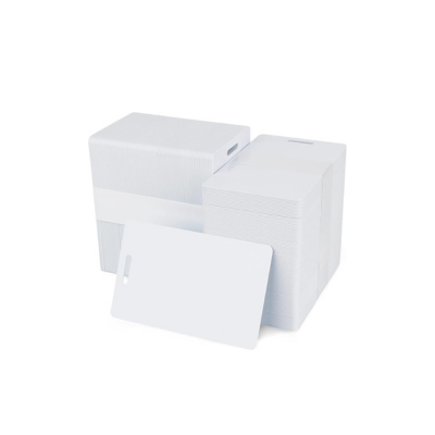 Blank White Plastic Cards, Portrait Punched